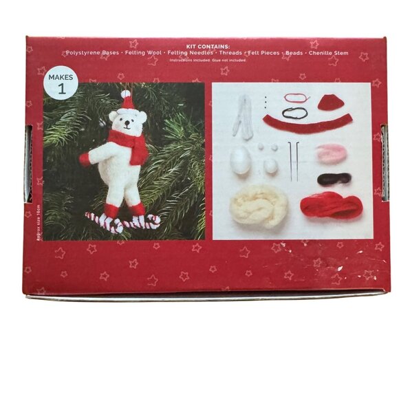 New Needle Felting Kit Ice Skating Bear Craft  Wool Needles Threads - Picture 1 of 6